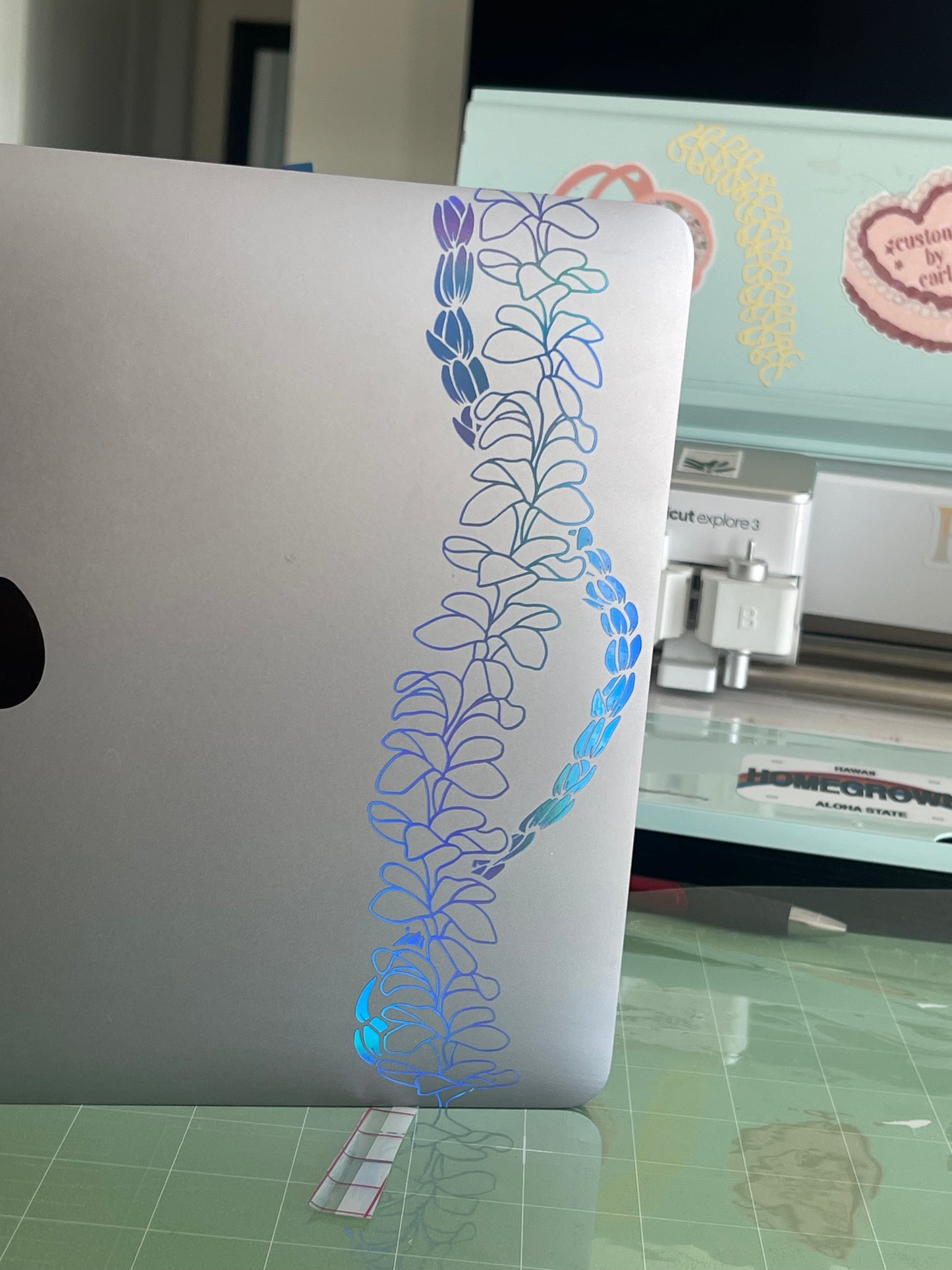 Plumeria and Pikake Lei Decal
