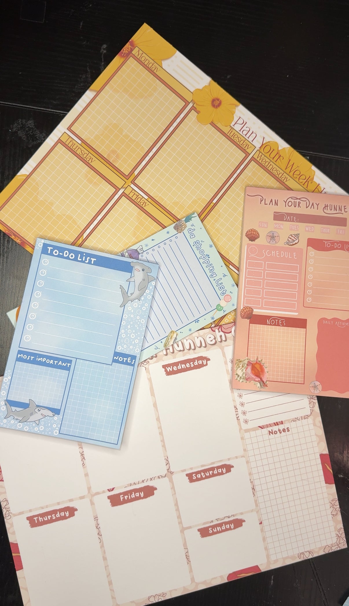 Pink Shell Daily Planner Pad