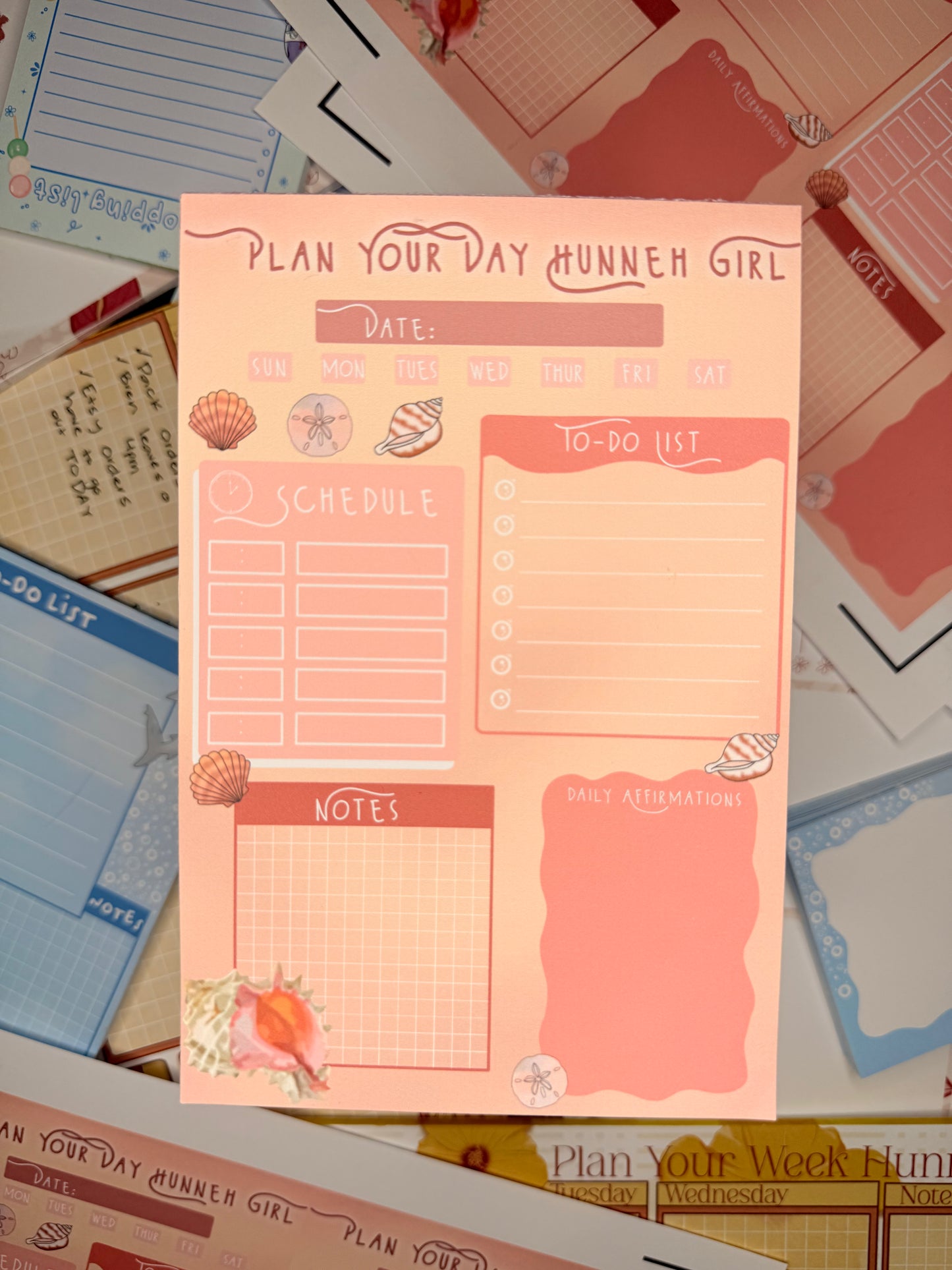 Pink Shell Daily Planner Pad
