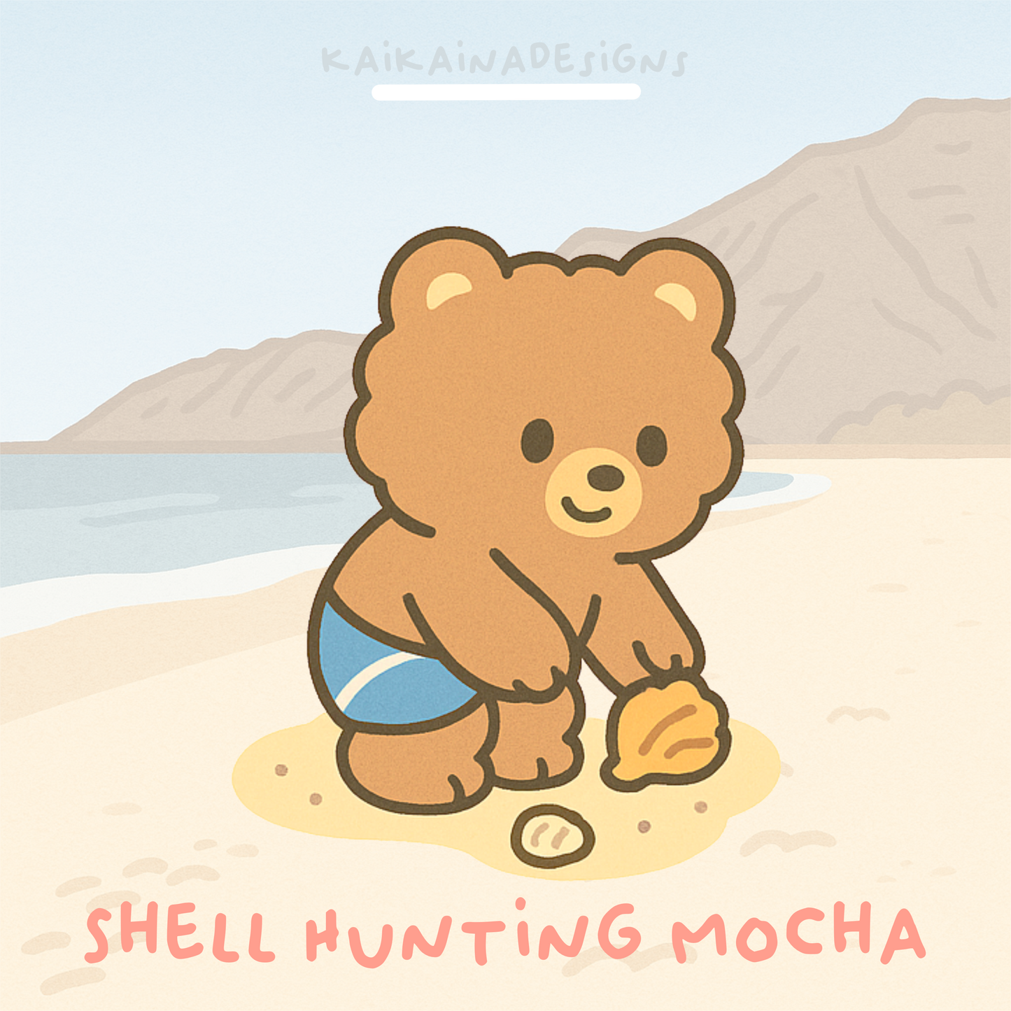 Mocha Bear Blind Keychains – Day at the Beach Series